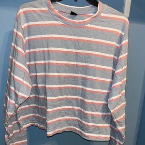 Wild Fable blue/pink/white Striped Long Sleeve